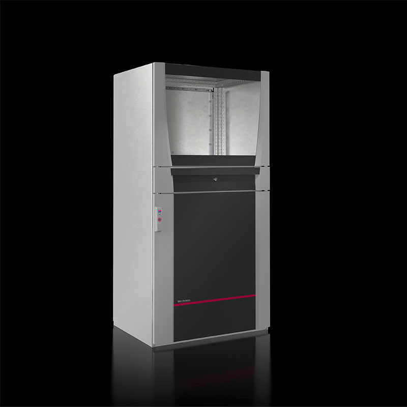 PC 5386050 PC enclosure system, WHD: 800x1600x600 mm, Sheet steel, with glazed door at the top, keyboard drawer, component shelf