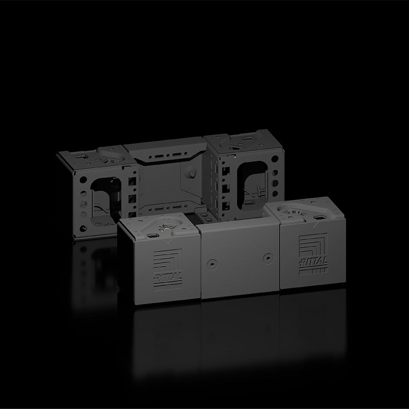 VX 8660000  底座角连接件，配备底座护板，前部和后部，高：100 mm，适用的宽度：300 mm，钢板